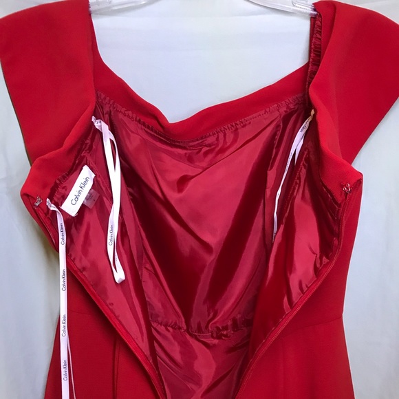 Macy’s Calvin Klein Red Dress - Picture 8 of 8